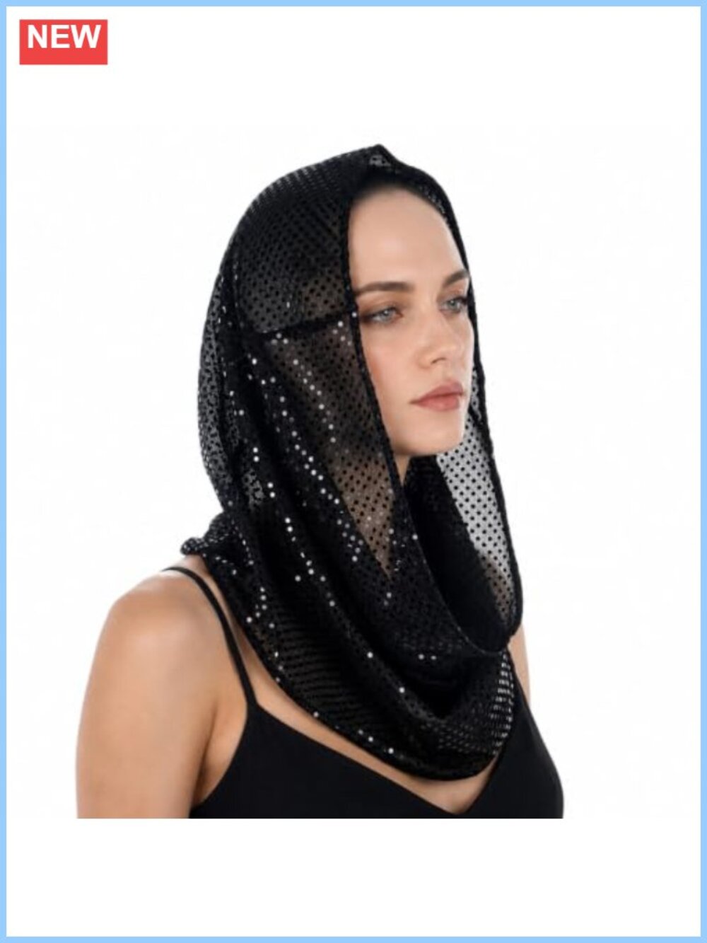 Sequin Rave Hood Head Scarf Polyester Headwrap Festival